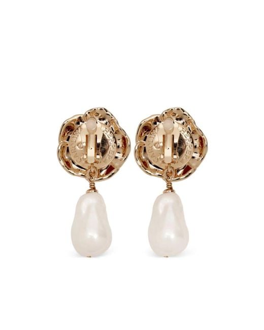 Carolina Herrera White Pendant Earrings