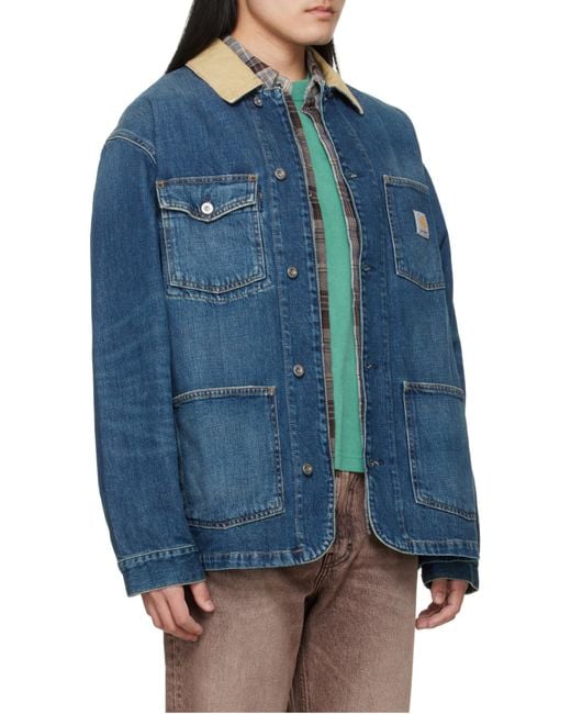 Carhartt Blue Warren Denim Chore Coat for men