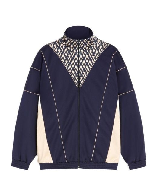 Valentino Blue Zipper And Inlaid Toute La V Print Sweatshirt for men