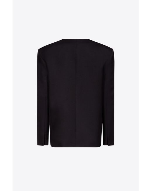 Area Black Collarless Suit Jacket