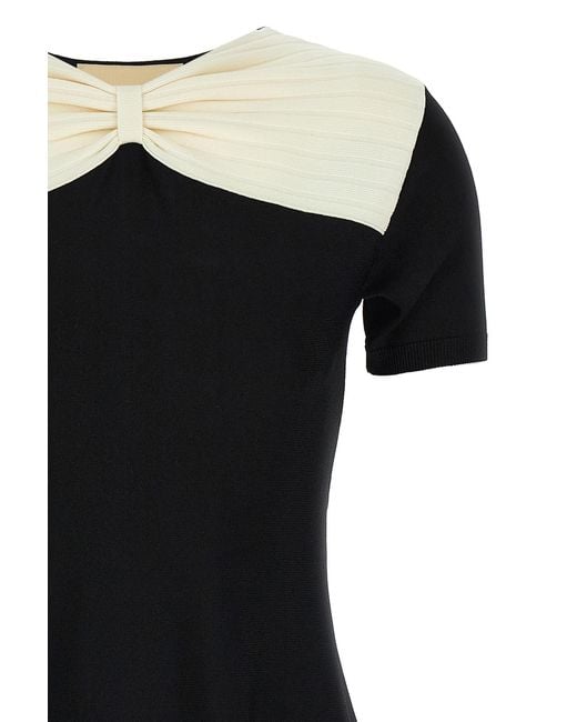 Valentino Black Bow Detailed Short-Sleeved Mini Dress