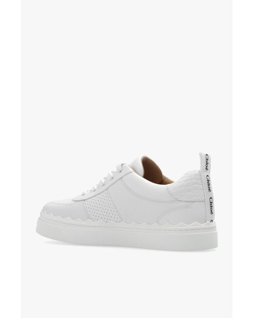 Chloé White Lace-Up Leather Sneakers