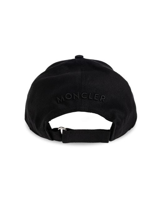 Moncler Black Graphic Baseball Cap for men