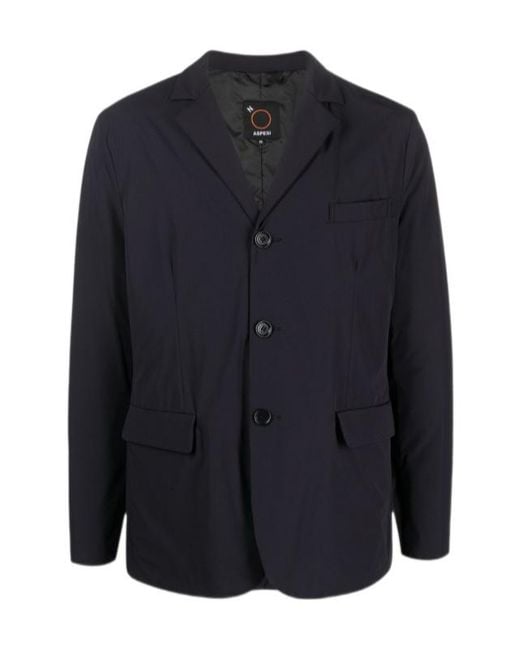 Aspesi Blue Single-Breasted Suit Jacket for men