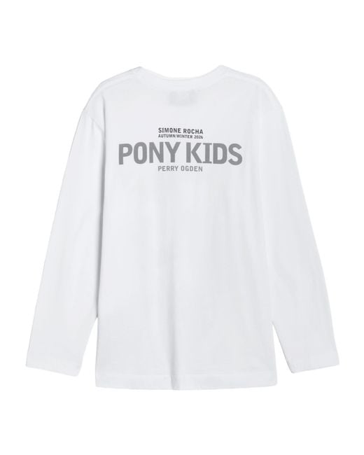 Simone Rocha White Printed Long Sleeved T-Shirt