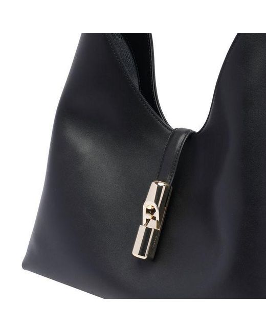 Furla Black Goccia Medium Hobo Bag