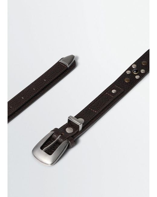 Lemaire White Studded Buckle Fastened Belt for men
