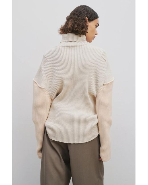 The Row Natural Dua Drop-Shoulder Ribbed Jumper