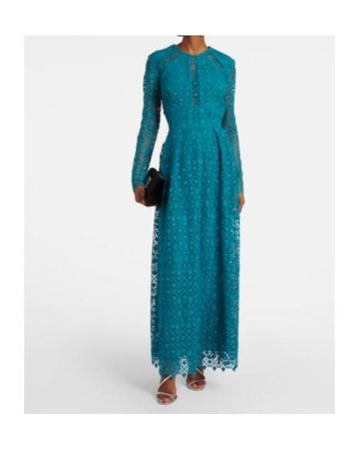 Elie Saab Blue Macramé Gown