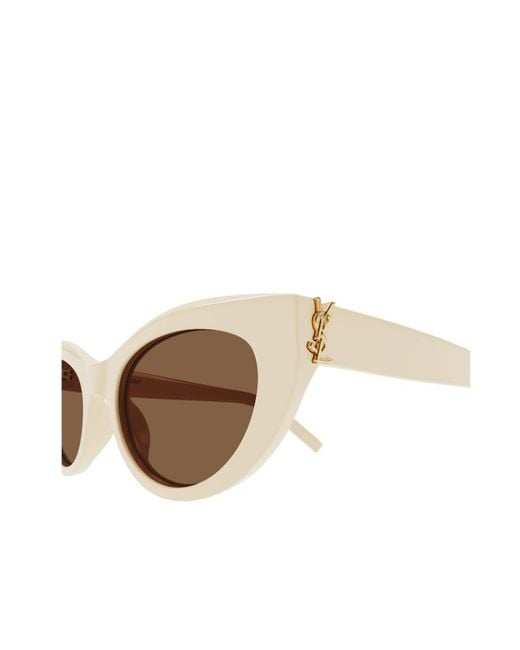 Saint Laurent White Eyewear Cat-Eye Frame Sunglasses