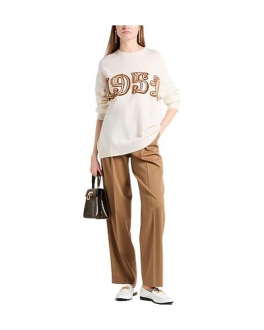 Max Mara White Minimal Knit Sweater