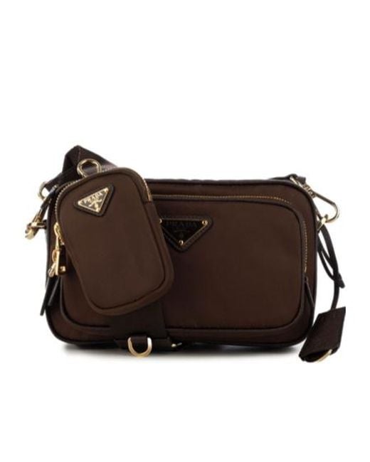 Prada Black Logo-Plaque Shoulder Bag