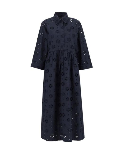 Barbour Blue Melissa Broderie Anglaise Midi Dress