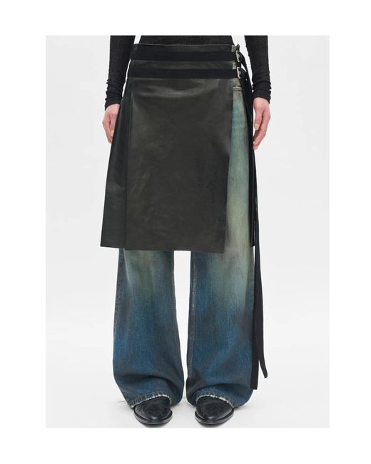 Ann Demeulemeester Black Mane Knee Lenght Kilt for men