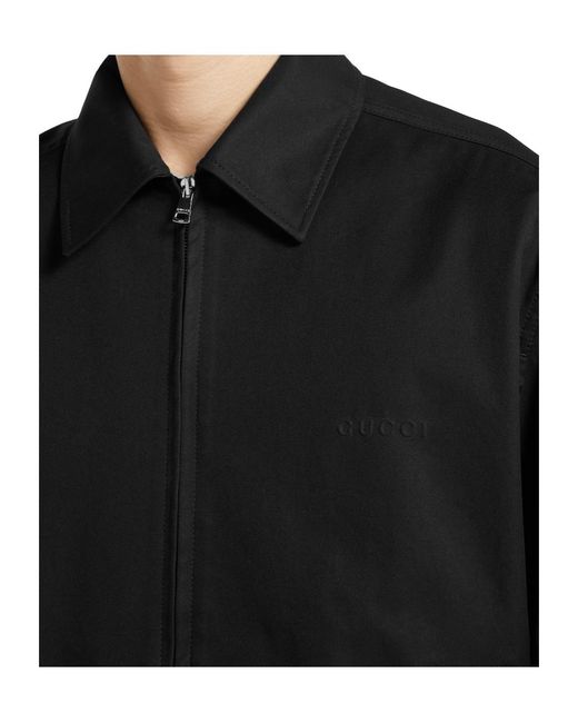 Gucci Black Collared Zip-Up Jacket for men