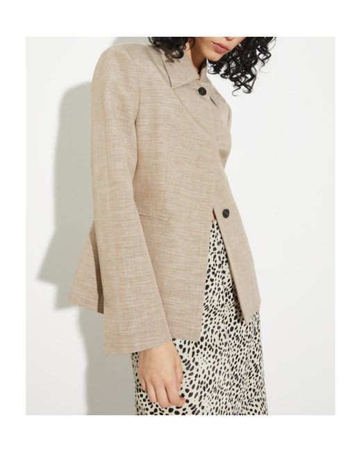 MAX&Co. Natural Slim-Fit Slubby Grisaille Jacket