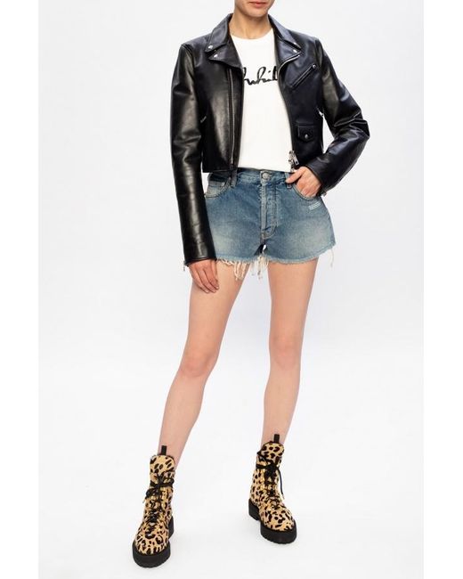 Off-White c/o Virgil Abloh Blue Raw Hem Denim Shorts