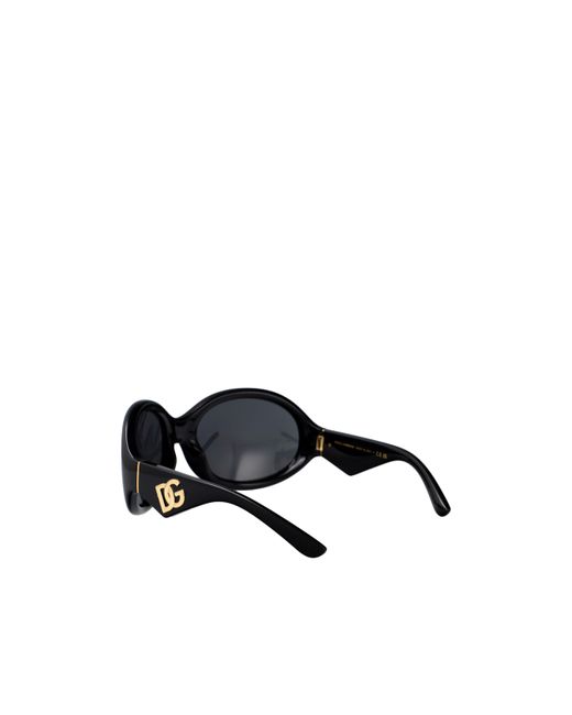 Dolce & Gabbana White Geometric Frame Sunglasses