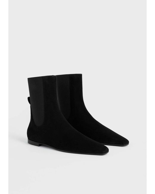 Totême Black Suede Chelsea Boots