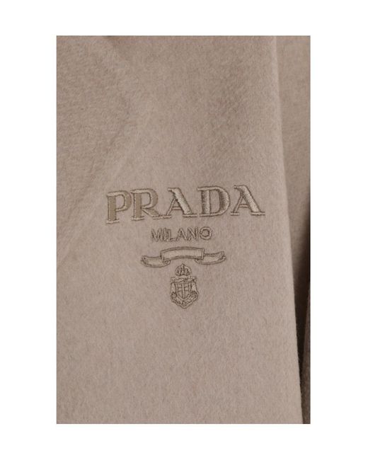 Prada Natural Logo Printed Oversized-Fit Coat