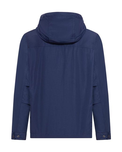 Fay Blue Zip-Up Hooded Jacket for men