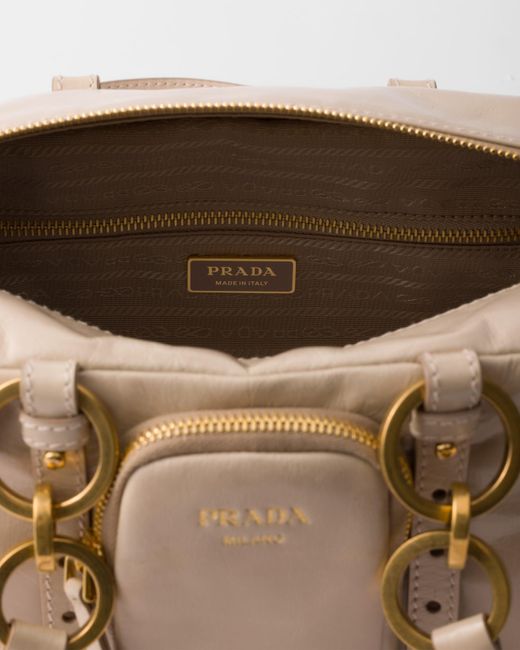 Prada Brown Dangle Medium Leather Top-Handle Bag