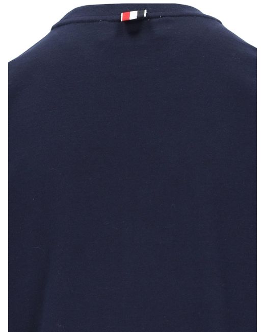 Thom Browne Blue Engineered 4-Bar Long Sleeve T-Shirt