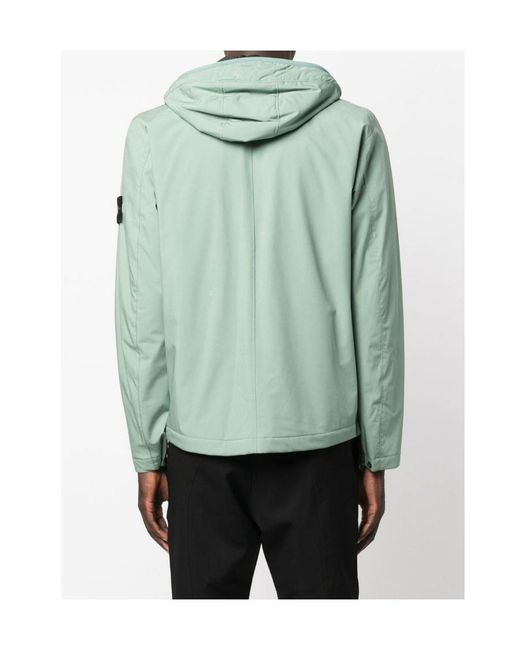 Stone Island Green Logo-Patch Jacket for men