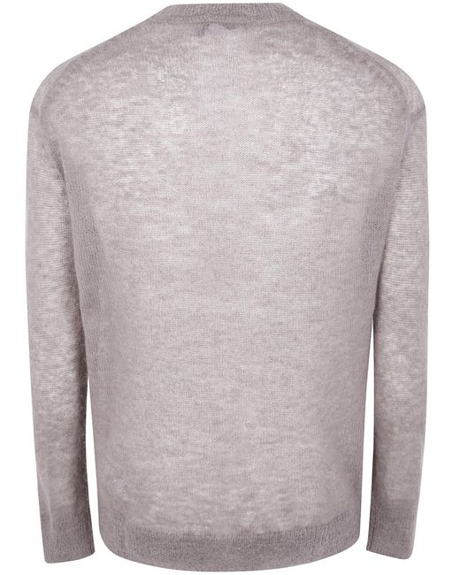 Emporio Armani Gray Crew-Neck Sweater for men