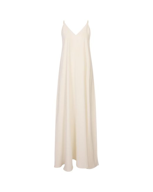 Gianluca Capannolo White V-Neck Strap Maxi Dress