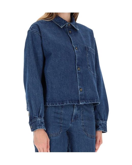 A.P.C. Blue Pocket Samantha Buttoned Jacket
