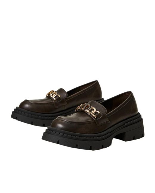 Twinset Black Oval T Loafers