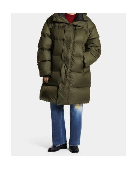 DSquared² Green Long Sleeved Hooded Down Coat