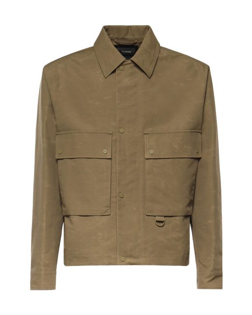 Herno Green Laminar Utility Pocket Coat for men
