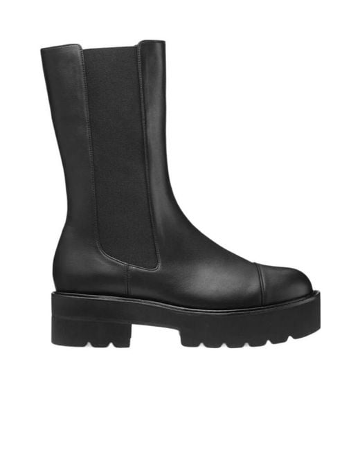 Stuart Weitzman Black Elastic Side Short Boots