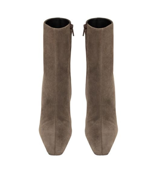 Saint Laurent Brown Jill Pointed Toe Ankle Boots