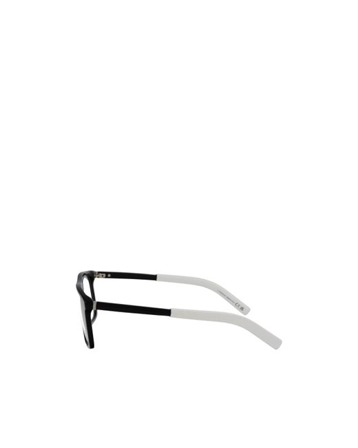 Moncler White Eyewear Rectangle Frame Glasses for men