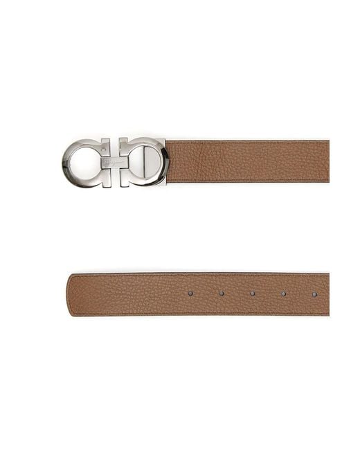 Ferragamo White Ferragamo Gancini Reversible Belt for men