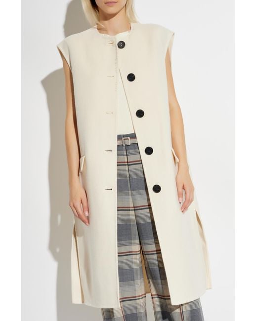 Marni White Buttoned Crewneck Sleeveless Gilet
