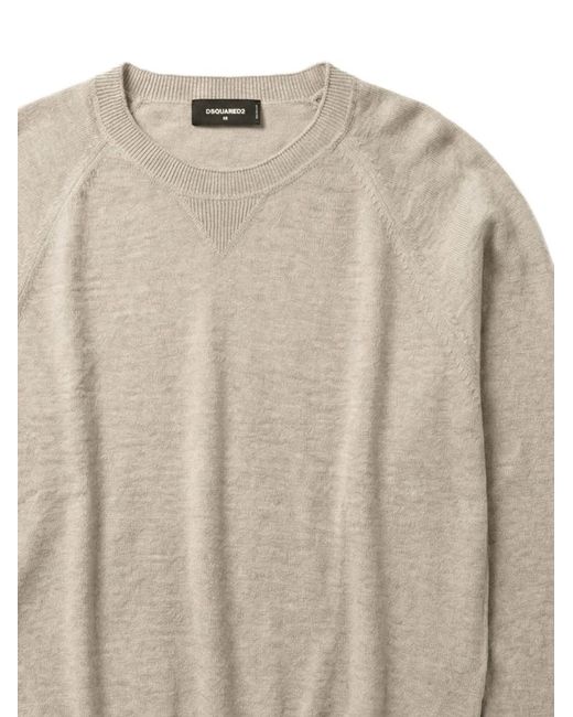 DSquared² Natural Crew Neck Long-Sleeved Sweatshirt for men
