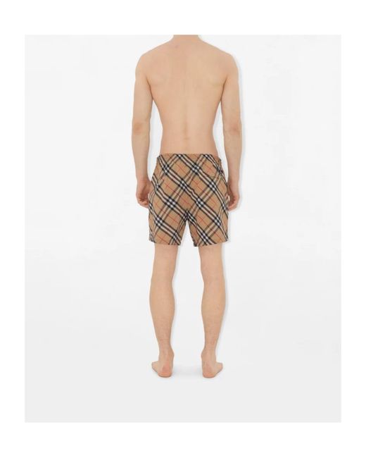 Burberry Multicolor Check Printed Drawstring Swim Shorts for men