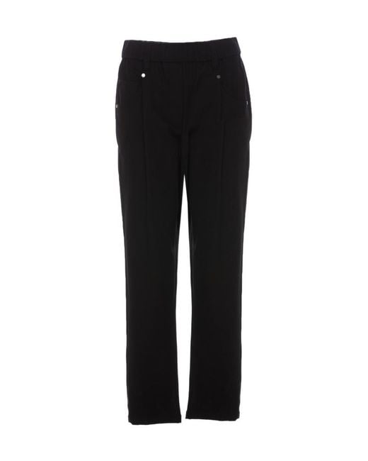 Brunello Cucinelli Black High Waist Straight Leg Trousers