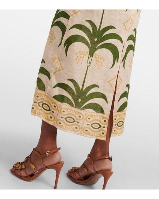 Johanna Ortiz Metallic Printed Cotton And Linen Midi Dress