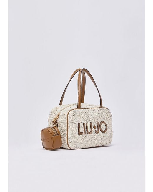 Liu Jo Natural Teddy Logo Shoulder Bag
