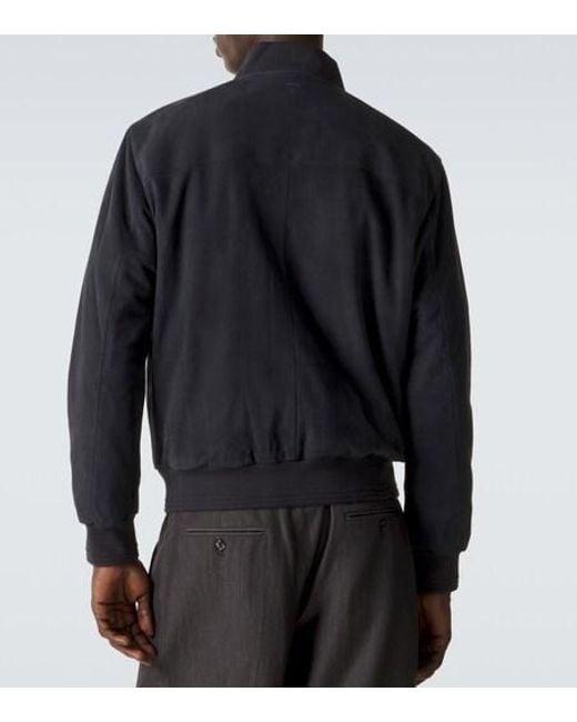 Tod's Blue Suede Bomber Jacket for men
