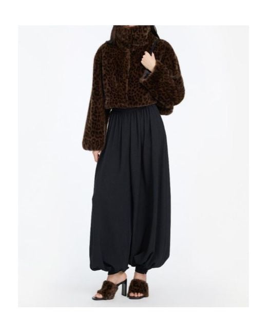 ROTATE BIRGER CHRISTENSEN Black Balloon Pleated Pants