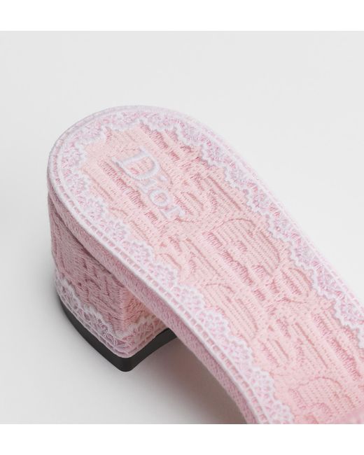 Dior Pink Amour Dentelle Heeled Slide