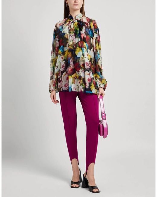 Dolce & Gabbana Black Floral Long Sleeve Chiffon Shirt