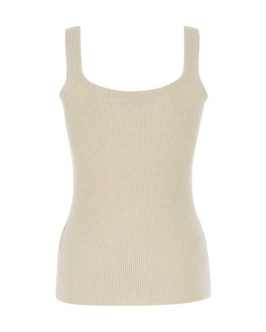 Valentino Natural Sleeveless Knitted Top