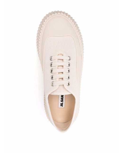 Jil Sander Natural Ribbed Chunky Sole Sneakers